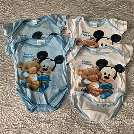 Lotto 4 Body bimbo 6 9 mesi Disney baby Mickey