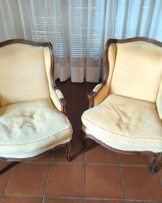 Coppia di poltrone bergère in stile Luigi XV