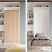 Letto singolo a scomparsa con rete martino