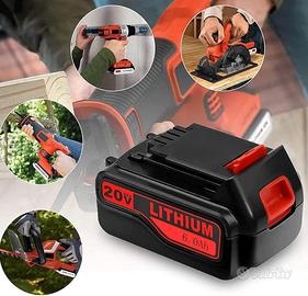 Batteria 18V/20V 6Ah compatibile Black+Decker LB20
