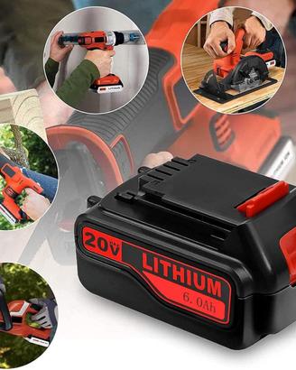 Batteria 18V/20V 6Ah compatibile Black+Decker LB20