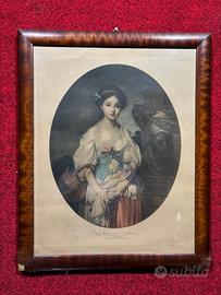 stampa oleografia The Milkmaid Jean Baptiste Greuz