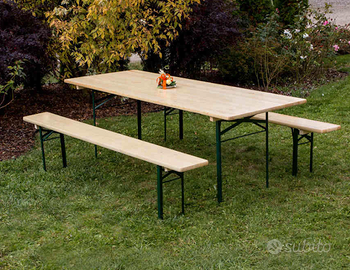 Set Tavolo Birreria + 2 Panche 80x200 cm