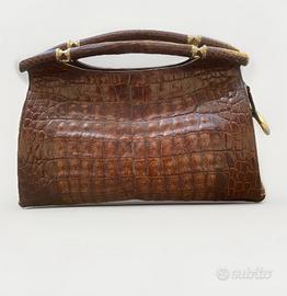 Borsa di pelle di vero coccodrillo