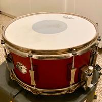 Pork Pie 14x7 Firethorn Red Maple Snare w/ Aged Ha
