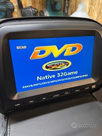 Poggiatesta con DVD e schermo integrato + giochini