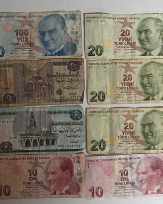 Banconote Estere Lire Turche Sterline Egiziane
