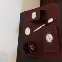 Set ufficio ecopelle argento