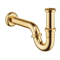Sifone a P per lavabo ottonato Stella