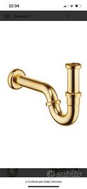 Sifone a P per lavabo ottonato Stella
