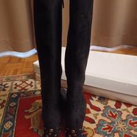 Stivali Geox, neri, tipo camoscio, numero 37.5