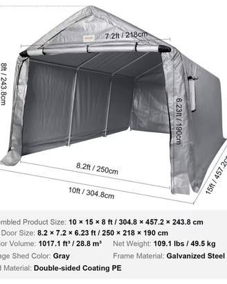 Gazebo per auto e moto