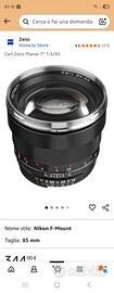 Zeiss 85 millimetri Nikon Teleobiettivo