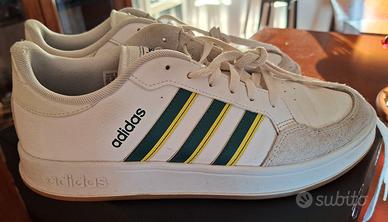 Scarpe Adidas bianco righe giallo/verde 43 1/3 Us.