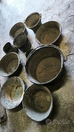 Antici attrezzi da cucina in rame