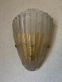 Coppia applique in vetro di Murano a scudo