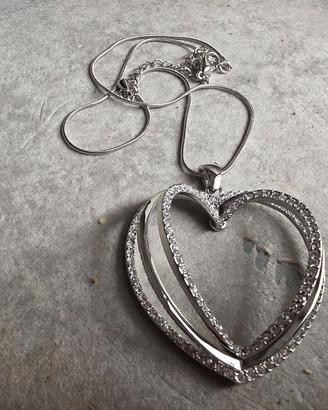 Collana con ciondolo a foppio cuore 