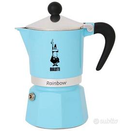 Rainbow Caffettiera Colorata, Alluminio, Azzurro