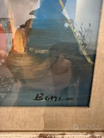 Quadro veliero a olio su  tela artista Boni