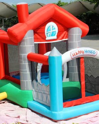 GONFIABILE X BAMBINI CON MOTORE - HAPPY HOUSE