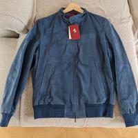 Giacca nuova Ferrari in pelle scamosciata blu tg.L