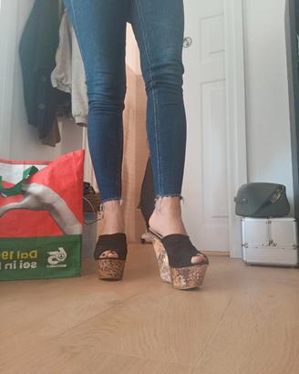 sandali suede plateau