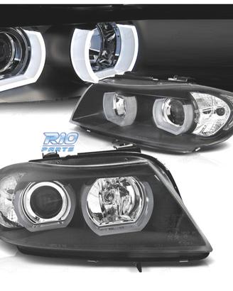FARI BMW E90 E91 05-08 ANGEL EYES 3D SFONDO NERO