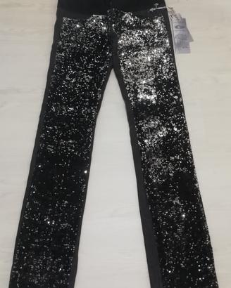 PANTALONE CON PAILLETTES "PHARD DIAMOND" TAGLIA M