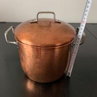 Pentola rame con manici stagnata