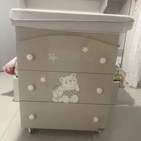 Fasciatoio cassettiera erbesi grigio con orsetto