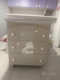 Fasciatoio cassettiera erbesi grigio con orsetto