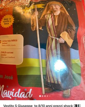 Vestito carnevale san giuseppe tg 8/ 10 anni