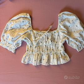 Top Guess in pizzo bianco taglia XS