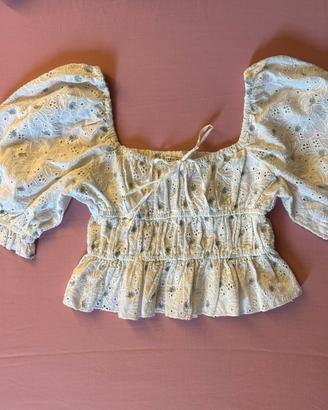 Top Guess in pizzo bianco taglia XS