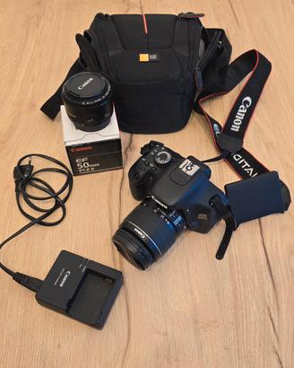 Canon EOS 600D + 18/55mm + 50mm + Borsa