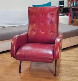 Poltrona Artigianale in Pelle del 1958
