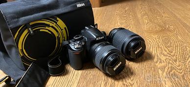 Nikon reflex D3100 con obiettivi 18-55 e 55-200