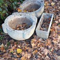 N2 fioriera tipo mortaio in cemento/marmo grande 