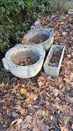 N2 fioriera tipo mortaio in cemento/marmo grande 