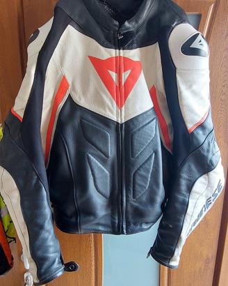 giacca in pelle con protezioni tg 56