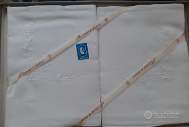 lenzuolo puro lino ricamo a mano
