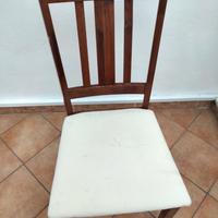 sedia in legno con seduta in stoffa 