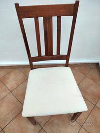 sedia in legno con seduta in stoffa 