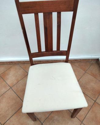 sedia in legno con seduta in stoffa 