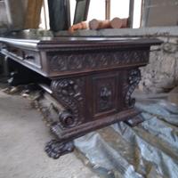 Scrivania antica in noce massello, primi ’900