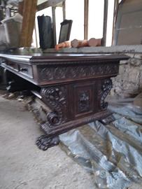 Scrivania antica in noce massello, primi ’900