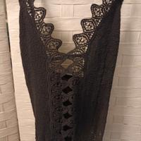 Abito NUOVO  lungo in cotone e macramè gotico sexy