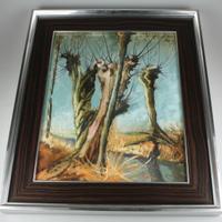Quadro alberi secchi natura morta autunno 54x64