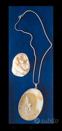 parure collana e anello madreperla e argento