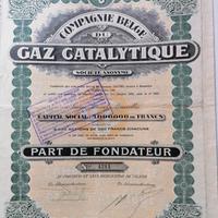 Compagnie belge du gaz catalytique - Scripofilia